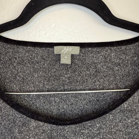 J. Jill Sweater Women’s Long Sleeve Gray Wool Blend Fleece Sweatshirt Medium - Picture 2 of 6